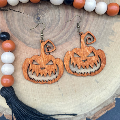 Jack O Lantern pumpkin Halloween earrings