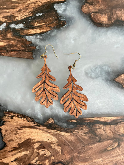 Oak leaf earrings