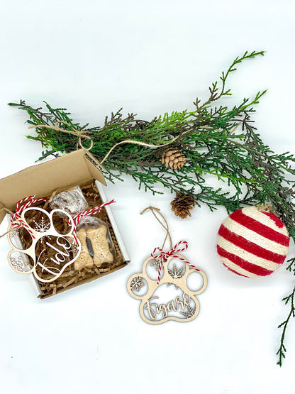 Customized dog or cat paw Christmas ornament