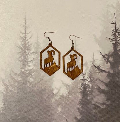 Bighorn sheep earrings