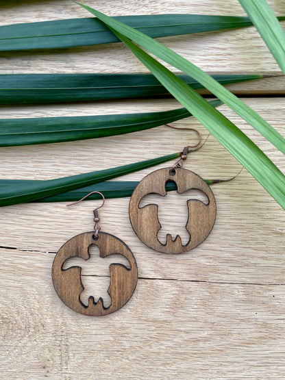 Sea turtle  cut out earrings