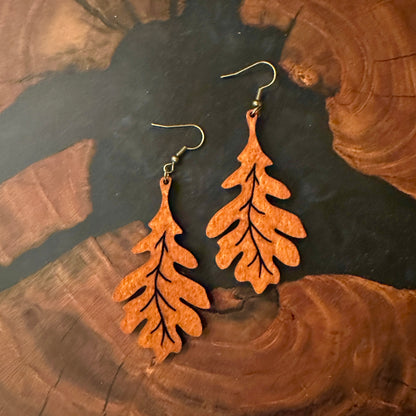 Oak leaf earrings