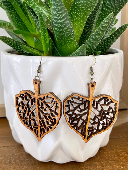 Aspen leaf earrings