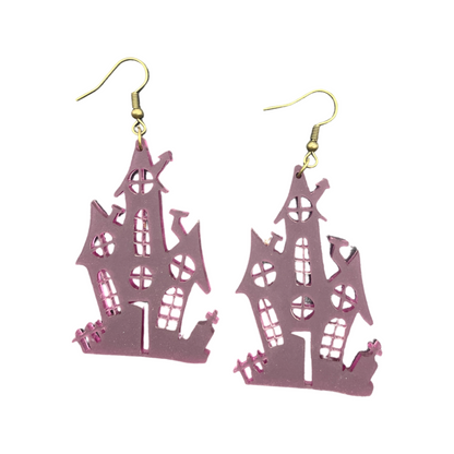 Haunted house Halloween earrings