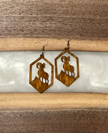 Bighorn sheep earrings